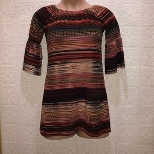 R.Rogue Boho Indie Stripped Dress Small